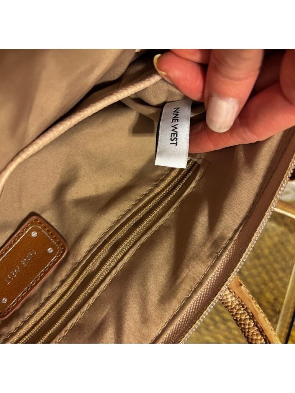 Nine West Tan Beige Crossbody Purse Handbag - Picture 16 of 16